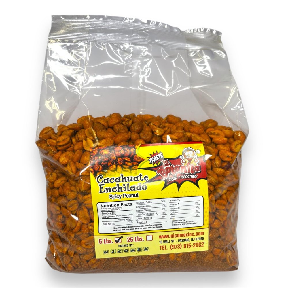 Cacahuates enchilados nicomex. Spicy Peanuts Authentic Mexican Style. Party size 5Lb