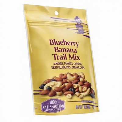 Blueberry Banana Nice Trail Mix 7oz Bag: Almond Nuts, Peanuts, Cashews, Dried Blueberries, Banana Chips, Snack Snacking Low Carb Keto Food Treat