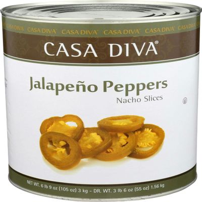 CASA DIVA: Jalapeno Pepper Sliced, 105 oz