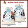 WXZYFP Snow-capped mountains Linen drawstring gift bag, Christmas, birthday, party gift packaging, easy to wash view 3
