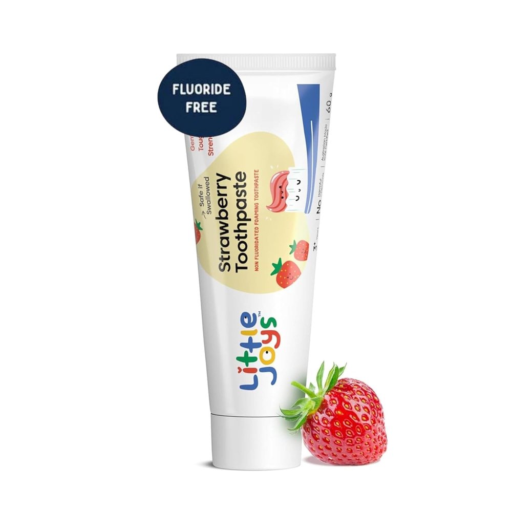 Little Joys Strawberry Flavour Toothpaste for Kids (2-5 Yrs) | Removes Germs & Bacteria | Strengthens Gums & Whitens Teeth | 60 gm