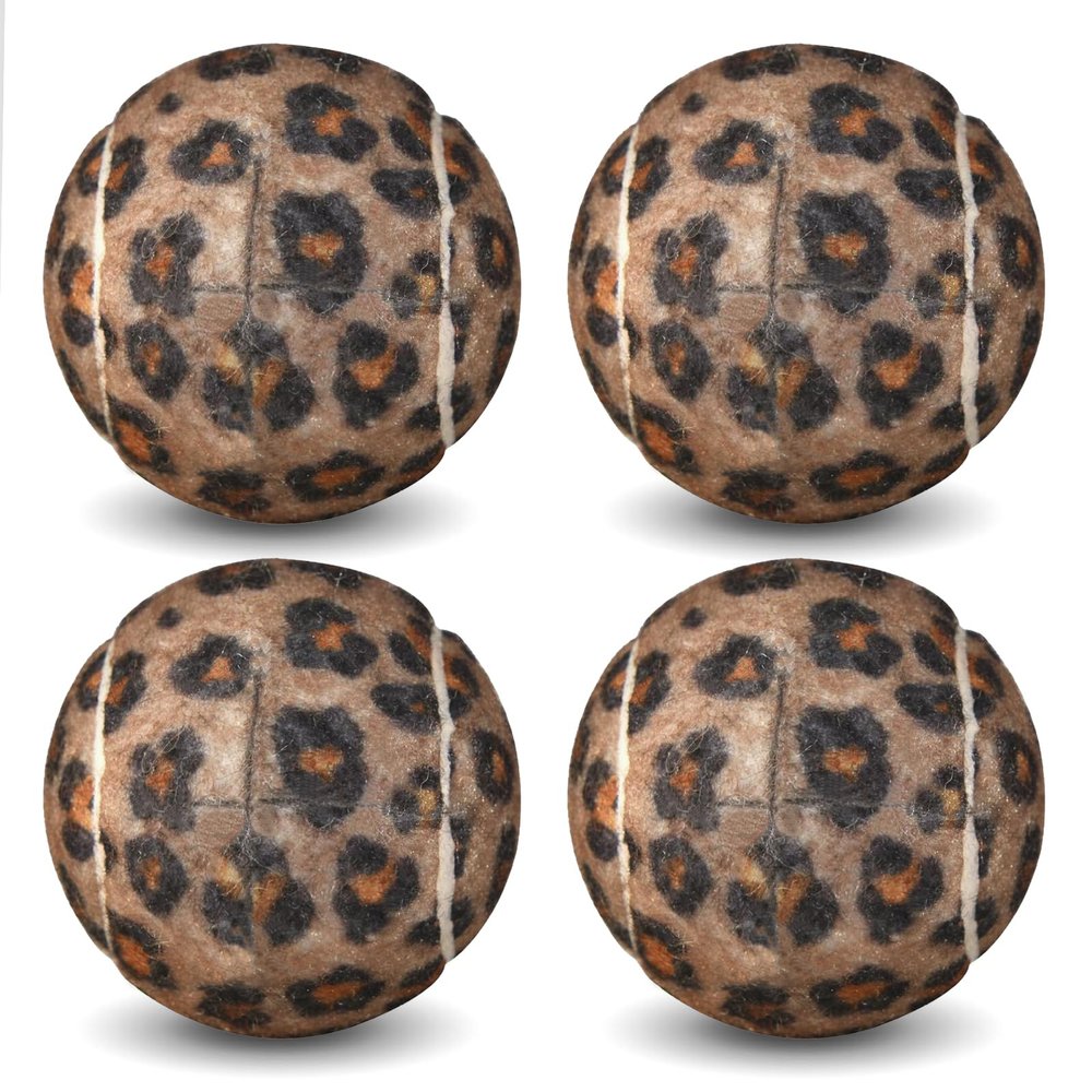 ANCKNE Walker Tennis Balls Precut Tennis Balls for Walkers 4PCS Walkers Legs Universal Precut Glide Balls, Heavy Duty Long Lasting Felt Pad Glide Coverings for Furniture Legs and FloorLeopard
