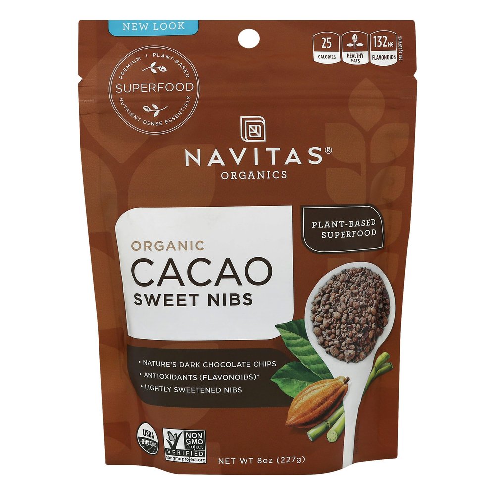 Navitas Organic Sweet Cocoa Nibs 8 oz Pack of 6