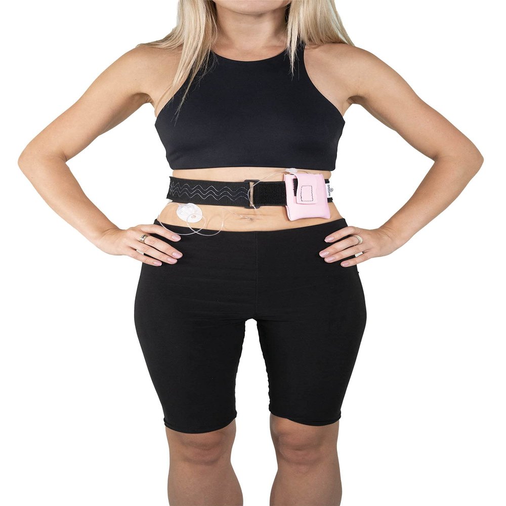 Pumpcases Insulin Pump Adjustable Waist Band for 630G 670G 780G | Rose Neoprene Pump Case, Non-Slip | Assembled in USA (Large)