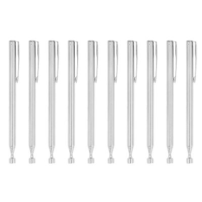 10 Pieces Telescoping Magnet Pickup Tools, l with Pocket Clip, Stainless Steel Magnetic Pick Up Tool, Telescopic Retrieving Magnet for Men Birthday, Father Day, Valentine Day
