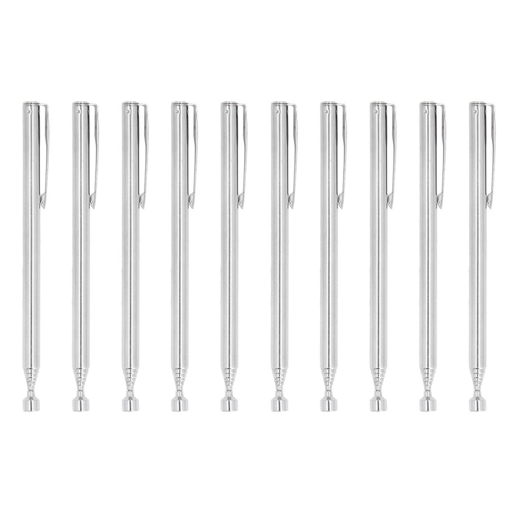 10 Pieces Telescoping Magnet Pickup Tools, l with Pocket Clip, Stainless Steel Magnetic Pick Up Tool, Telescopic Retrieving Magnet for Men Birthday, Father Day, Valentine Day
