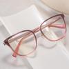 Cat Eye Glasses Blue Light Filter Clear Lens Tr90 Square Glasses Frame Women Acetate Temple, Black With Clear view 3