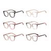 Cat Eye Glasses Blue Light Filter Clear Lens Tr90 Square Glasses Frame Women Acetate Temple, Black With Clear view 4