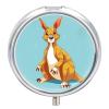 Funny Cartoon Kangaroo Zoo Printed Pill Box Pill Container Portable Medicine Pill Case Metal Travel Pill Box Vitamin Container with 3 Compartment Medicine Case view 1