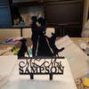Bride And Groom With Motorbike Cake Topper,Motorcycle Cake Topper,Motorbike Cake Topper,Custom Biker Couple Silhouette Cake Topper For Proposal Engagement Wedding Anniversary Supplies. view 4