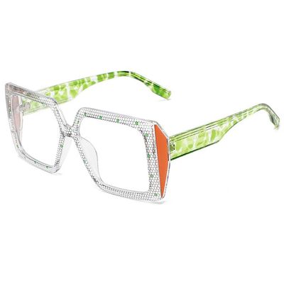 bullabulling Retro Square Reading Glasses For Women Men Blue Light Blocking Oversized Eyeglass Large lens (green, 3.5, x)