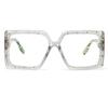 bullabulling Retro Square Reading Glasses For Women Men Blue Light Blocking Oversized Eyeglass Large lens (green, 3.5, x) view 2