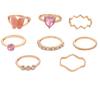 Pink Butterfly Ring Set Love Diamond Ring Set of Eight view 1