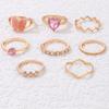 Pink Butterfly Ring Set Love Diamond Ring Set of Eight view 4