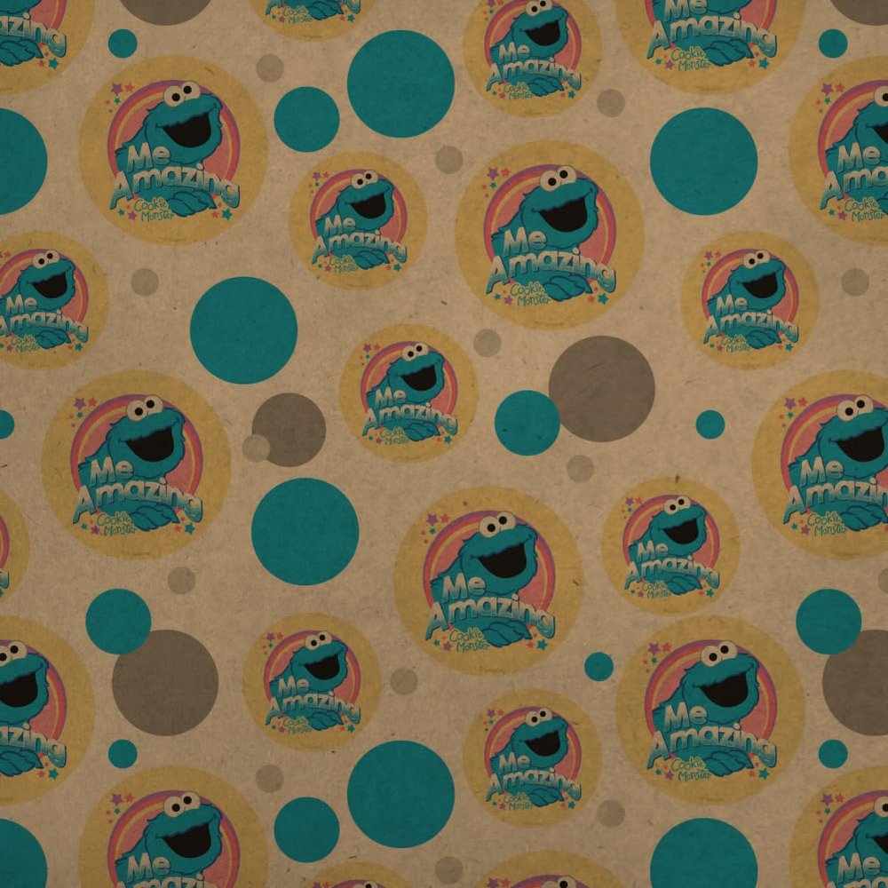 Sesame Street Cookie Monster Me Amazing Premium Kraft Gift Wrap Wrapping Paper Roll