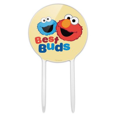 Sesame Street Elmo and Cookie Monster Best Buds Acrylic Cake Topper Party Decoration for Wedding Anniversary Birthday Graduation