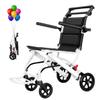 OSKOPWRC Lightweight Transport Wheelchair, Folding Transport Chair with 250Lbs Weight Capacity, Handbrakes & Footrest, Easy for Travel, Portable Wheelchair for Seniors Adults White view 1