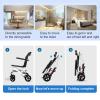 OSKOPWRC Lightweight Transport Wheelchair, Folding Transport Chair with 250Lbs Weight Capacity, Handbrakes & Footrest, Easy for Travel, Portable Wheelchair for Seniors Adults White view 3