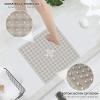 2Pack Shower Mats for Inside Shower, 20.87 x 20.87 Inch Non Slip Shower Mat with Suction Cups and Drain Holes, Fast Drying Bath Tub Mats, Shower Mats for Inside Shower, Easy Drying, Washable (Grey) view 3