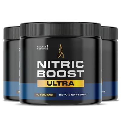 Natures NutriWave Nitric Boost Ultra Powder - Made in the USA, GMP-Certified, Non-GMO, Non-Habit Forming Formula - 30 Servings, 1 Month Supply