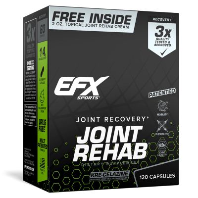 EFX Sports Joint Rehab Recovery Kit | Powered by Kre-Celazine | for Mobility & Joint Health | 120 Capsules Kre-Alkalyn Creatine + 2 oz Topical Cream