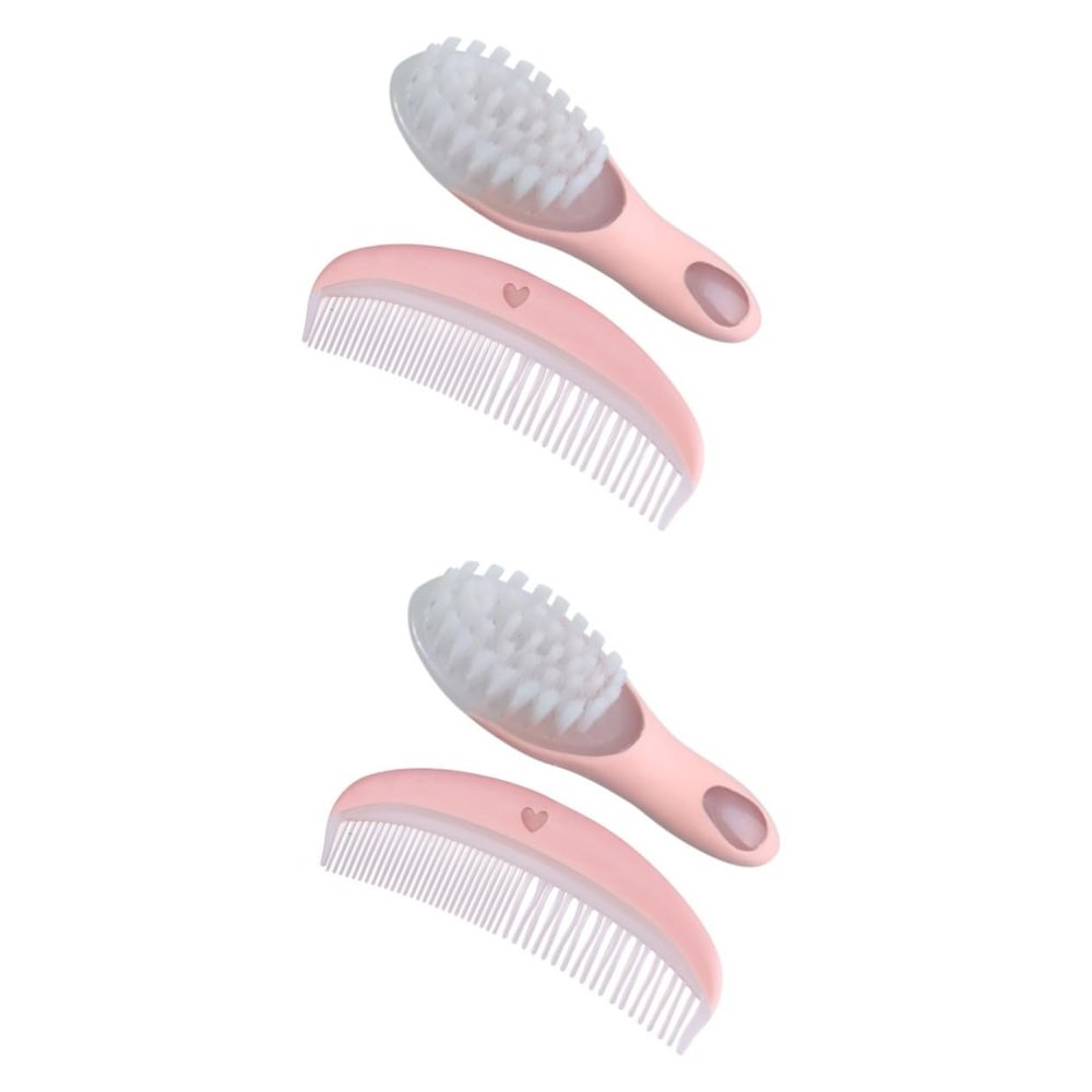 BIUDECO 2 Sets Newborn Hair Brush Comb Set Massage Brush for Baby Gentle on Sensitive Scalp Smooth