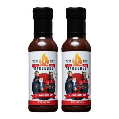 AC Barbeque Sauce - ALL DAY Every Day Sweet and Tangy BBQ Sauce, Savory Tomato Base, Great on Burgers, Ribs, Pulled Pork, Chicken, No MSG, 15.3oz Bottle (2 Pack)
