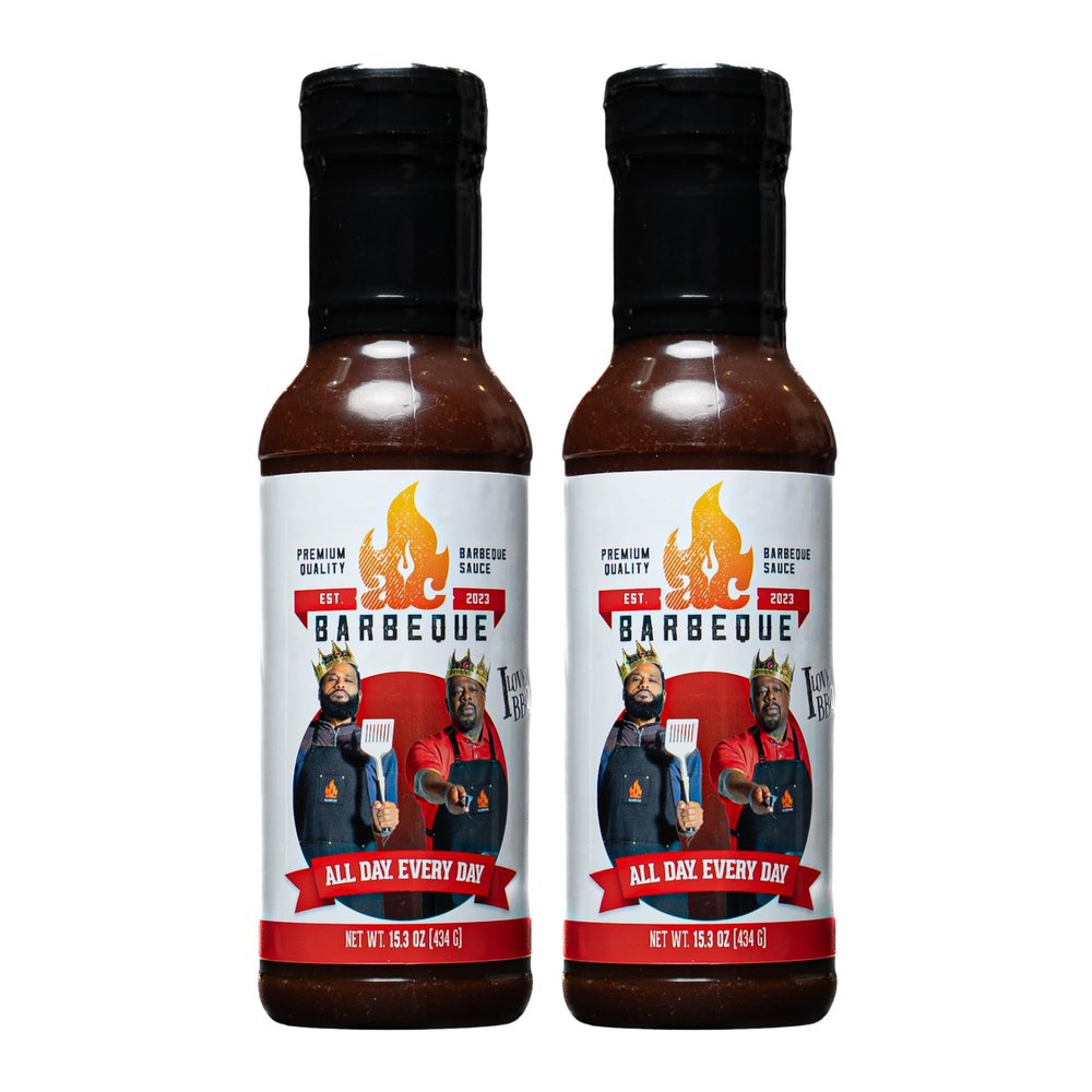 AC Barbeque Sauce - ALL DAY Every Day Sweet and Tangy BBQ Sauce, Savory Tomato Base, Great on Burgers, Ribs, Pulled Pork, Chicken, No MSG, 15.3oz Bottle (2 Pack)