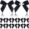 Pndeyo 15pcs 2.5" Self-Adhesive Gift Wrap Bows, Soft Non-Faded Satin Ribbon Bow, Premade Craft Bowknot for Christams Wedding Birthday Party Bridal Shower Baby Shower Decorations- Black view 1