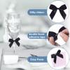 Pndeyo 15pcs 2.5" Self-Adhesive Gift Wrap Bows, Soft Non-Faded Satin Ribbon Bow, Premade Craft Bowknot for Christams Wedding Birthday Party Bridal Shower Baby Shower Decorations- Black view 3