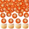 40Pcs Basketball Edible Cupcake Toppers Edible Basketball Cupcake Picks Balls Drink Topper for Sports Theme Baby Shower Boys Girls Basketballs Birthday Cake Cupcake Decorations view 1
