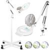 10X Magnifying Glass with Light and Stand, NUEYiO 2200 Lumen Stepless Dimmable Magnifying Floor Lamp, 2-in-1 Adjustable Metal Swing Arm Lighted Magnifier, Mag Lamp for Estheticians Crafts Facial view 1
