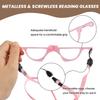 Eyekepper Handhold Magnifier Folding Reading Glasses Metalless Screwless Readers with Neck Strap - Pink +2.50 view 3