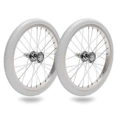 16 Inch Rear Wheels for Wheelchair 16x1.75 Manual Wheelchairs Wheel Replacement Non-Inflatable Solid Tires with 1/2" Bearing