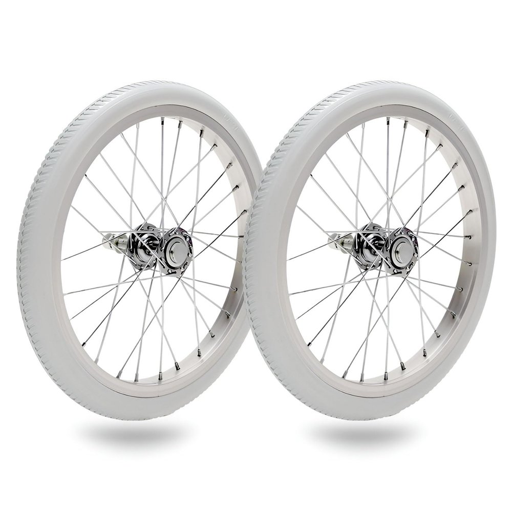 16 Inch Rear Wheels for Wheelchair 16x1.75 Manual Wheelchairs Wheel Replacement Non-Inflatable Solid Tires with 1/2" Bearing