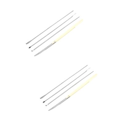 Anneome 2pcs Stainless Steel Ear Cleaning Tool Set Ear Spoon Kit Spring Spiral Design Safe and Removal for Family Use