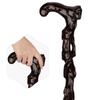 GEDRACKPMYN Wooden Walking Cane for Men & Women, Wood Carving Fancy Cane Lightweight and Sturdy Offset Walking Stick, Retro, Ergonomic, Handmade,Height 150-155cm view 1