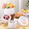 Weekgrat Set of 4 Round Gift Boxes for Presents, Flower Boxes with Lids for Arrangements, Flower Arrangements Nesting for Mother's Day Graduation Wedding Birthday Valentines(White) view 2