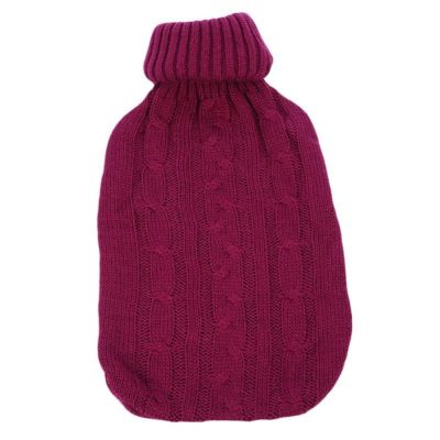 LENmzpomA Hot Water Bag,Large Knitted Hot Water Bag Cover Warm Cold-Proof Heat Preservation Hot Water Bottle Cover for Winter Keep Warm(Red)