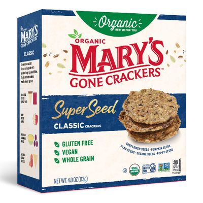 Mary's Gone Crackers Super Seed Crackers, Classic, 4 Ounce (Pack of 1), Organic Plant Based Protein, Gluten Free