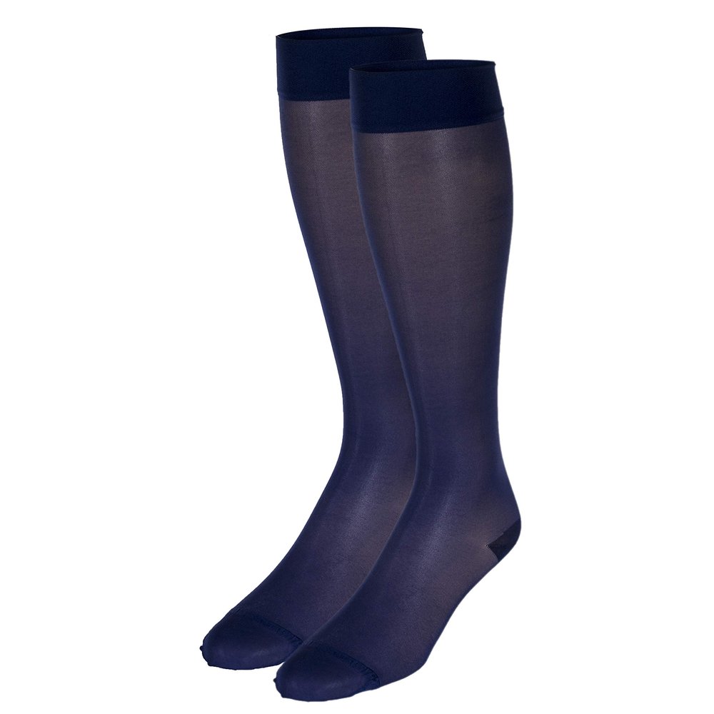 NuVein Sheer Compression Stockings, 15-20 mmHg Support, Women's Medium Denier Nylons, Knee High, Closed Toe, Purple, 3X-Large