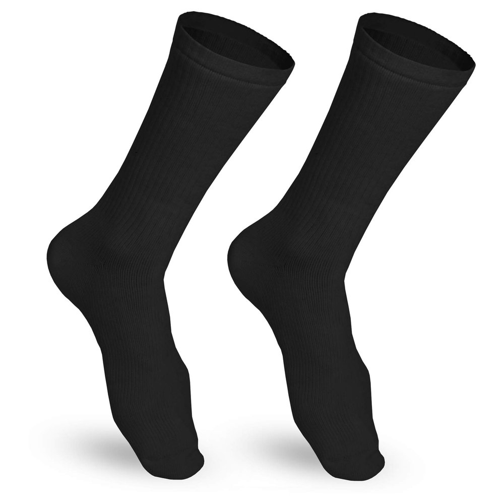 NuVein 15-20 mmHg Medical Compression Socks, Mid Calf Crew Length, Padded Cushion Foot, Black, Small