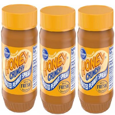 Crunchy Honey Roasted Peanut Butter Spread Gluten Free (Pack Of 3 Jars) 16 oz