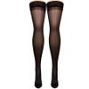 NuVein Sheer Compression Stockings, 20-30 mmHg Support, Thigh Length, Closed Toe, 20 Denier, Black, X-Large view 1