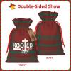 TIPKMRLE Rooted in Christ Christmas Bag Reusable Christmas Fabric Drawstring Gift Bags view 2