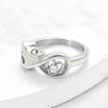 BIAIHQIE Wing Cremation Ring for Ashes Memorial Urn Jewelry Human Pet Ash Holder Stainless Steel Funeral Keepsake Gift for Women-6-Silver view 2