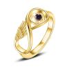 BIAIHQIE Wing Cremation Ring for Ashes Memorial Urn Jewelry Human Pet Ash Holder Stainless Steel Funeral Keepsake Gift for Women-6-Gold-Purple view 1