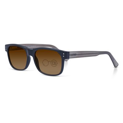 DEBSPECS William XL Bifocal Reading Sunglasses for Men - Large Magnification for Reading, Close-Up Work - Rectangle Shape (Matte Black/Brown, 2.5, Diopters) Custom Made to Order