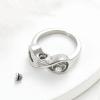 BIAIHQIE Wing Cremation Ring for Ashes Memorial Urn Jewelry Human Pet Ash Holder Stainless Steel Funeral Keepsake Gift for Women-10-Silver view 4
