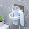 ABS Bathroom Shelf Storage Wall-Mounted Hair Dryer Holder Rack Organizer Hairdryer Bathroom Accessories Organization(White) view 2